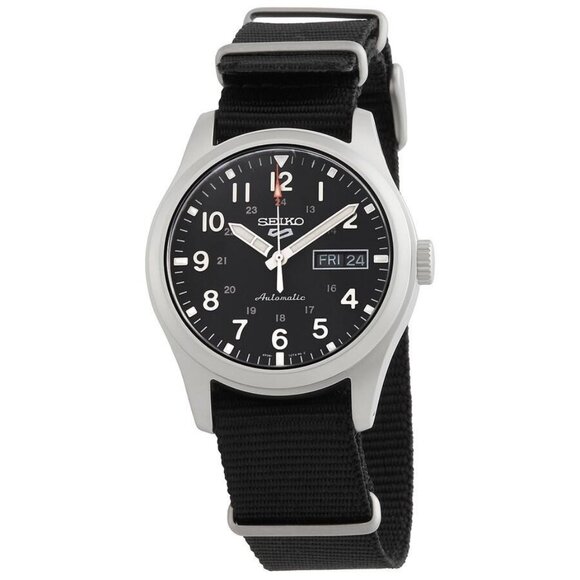 NWT Authentic Seiko Automatic Black Dial Men's Watch - Picture 1 of 3